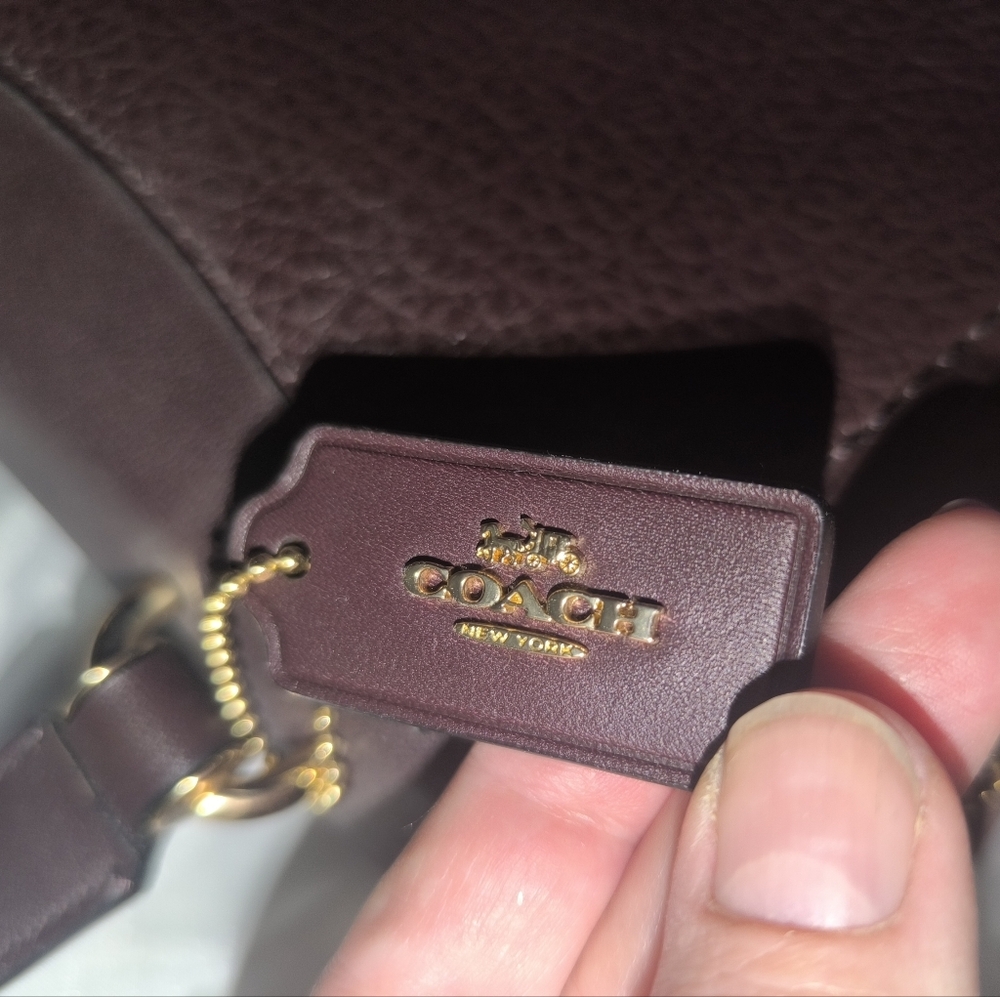 Coach Faye Mini Oxblood Leather Backpack - Picture 11 of 13